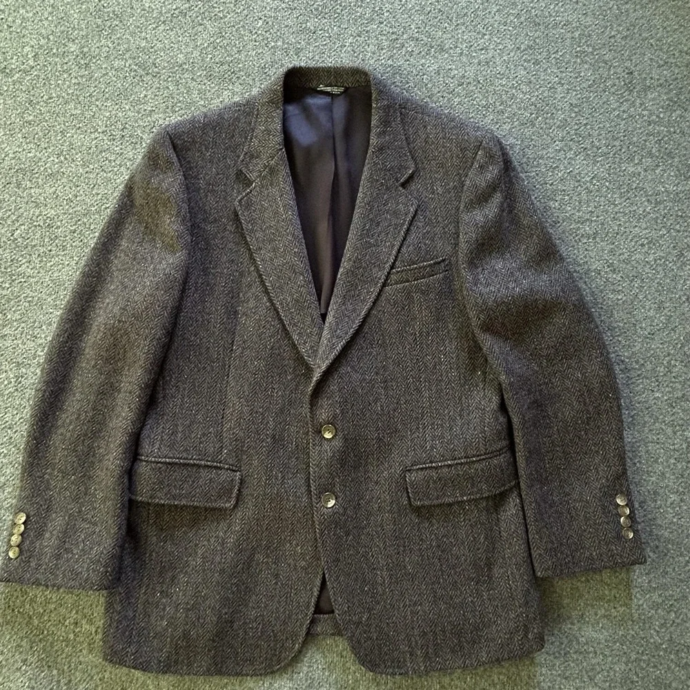 Vintage Titus MacDuff Sport Coat Mens 46 Brown Harris Tweed Wool Blazer USA